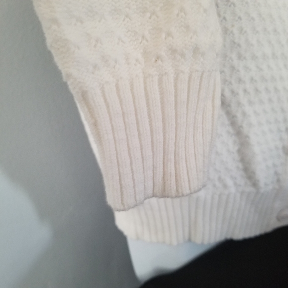 Off White Crop Light Weight Sweater - Picture 4 of 8